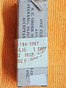 Vintage NOS Sylvania JAN 6J6 long Plate O Getter, Military, Strong, Original Box - Picture 1 of 5