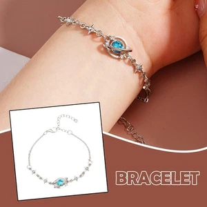 Creative Cute Planet Bracelet Girl Moon Star Student R Girlfriend omantic Y2H1 - Picture 1 of 12