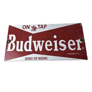 Vintage Budweiser Sign - Beer Adult Beverage Anheuser Busch Porcelain Sign - Picture 1 of 14