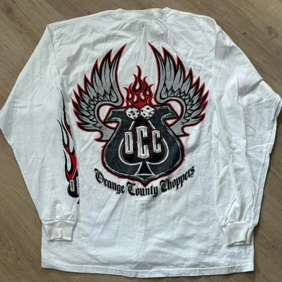 Camiseta De Colección Orange County Choppers Manga Larga 2003 Flames Dice Y2K Para Hombre’s L Foto 1 de 4