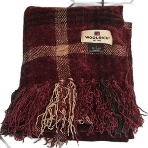 Woolrich Arándano Cuadros Bufanda Envoltura Suave Acogedora Linda Damas  - Imagen 1 de 7