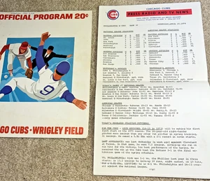 Apr 10 1974 CHICAGO CUBS Scorecard / PRESS & MEDIA Info vs PHILADELPHIA PHILLIES - Picture 1 of 9