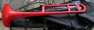 Untested  Great Condition PBONE2R Jiggs Mini Plastic Trombone for Beginners, Red - Picture 1 of 2