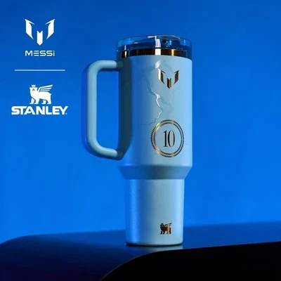 AS SHOW MESSi x Stanley 1913 Quencher Pro Tour Flip Straw Tumbler 40 Oz Striker Blue