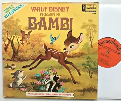 BAMBI Walt Disney In SPANISH En Espanol Vinyl LP Story Songs - Image 1 of 4