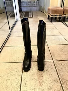 ***ZARA***BLACK**KNEE HIGH**LEATHER BOOT*** - Picture 1 of 16