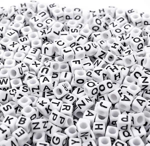 Alphabet Beads, 1000PCS White Letter Beads Number Cube Beads for Jewelry Making - Picture 1 of 7
