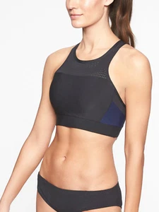 Top de bikini ATHLETA Bonaire, nuevo sin etiquetas, mediano, negro/azul marino, ¡temporada actual! - Imagen 1 de 4
