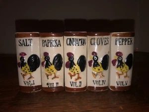 Juego de 5 agitadores de especias vintage con forma de libro de gallo-Vol. i ii iii iv v Japón - Imagen 1 de 10