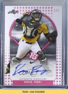 2018 Leaf Perfect Game National Showcase Pink Proof 1/1 Darius Perry Auto 7m3