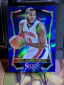 2013-14 Select Prizms Blue Detroit Pistons Basketball Card #66 Greg Monroe /49