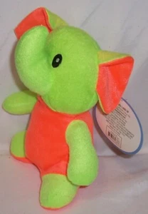 Kellytoy 2018 peluche naranja y verde 9" elefante peluche amigos 3+ con etiquetas  - Imagen 1 de 2