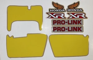 1982 Honda XR 200r xr200 9pc Yellow Graphics Decals Stickers MX Gloss Laminated - Picture 1 of 5