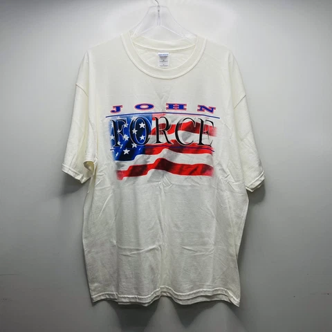 NHRA Racing T-Shirt 2002 John Force American Racing Legend All Over XL White Cover