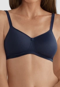 NWT Amoena 34D Mara SB 44416 Blue Padded Wire-Free Masectomy Bra Post Surgery - Picture 1 of 20
