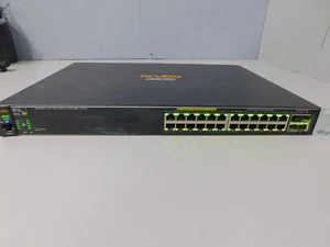 HP Aruba 2530-24G PoE+ J9773A 24-Port Gigabit Network Switch w/ Rack Ears - Picture 1 of 8
