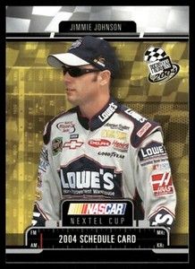 2004 Press Pass Schedule Card Jimmie Johnson