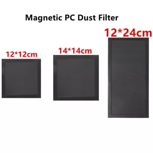 1.8mm Thick Magnetic PC Dust Filter Cooling Fan Mesh Cover 12*12/14*14/12*24cm - Photo 1/13