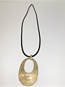 Vintage 925 Sterling Silver Pendant With Black Cord Necklace Choker Y2K - Picture 1 of 10
