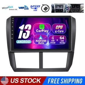 Carplay For Subaru Forester3 SH 2007-2013 Android 13 AUTO Car Radio GPS Navi SWC - Picture 1 of 15