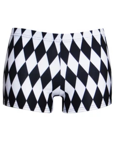 Klassische einfarbige Hotpants Shorts mit Rauten-Harlekin-Druck - Bild 1 von 3