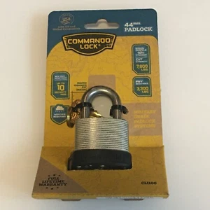 Commando Lock CL1100 Keyed Silver Padlock, Boron Shackle, Military Grade - Picture 1 of 3