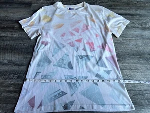 Divided by H&M Men's T Shirt Medium White Short Sleeve Crew Neck Rainbow Music - Picture 1 of 4