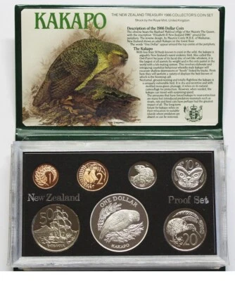 New Zealand - 1986 - Silver Proof Coin Set --  Kakapo Bird - Image 1 of 2