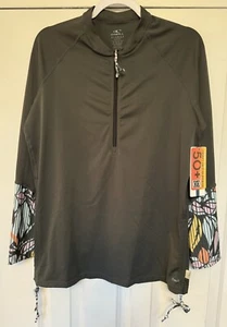 O’Neill Women's Olive UPF 50+ Long Sleeve 1/2 Zip Sun Shirt New Size XL Slim Fit - Picture 1 of 8