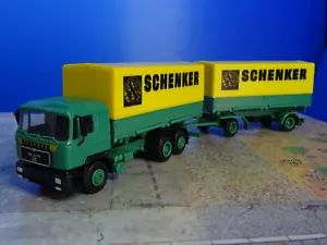 Herpa MAN Wechselpritschenlastzug Schenker guter Zustand H0 1:87 PC119 - Picture 1 of 5