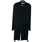 Chicos Travelers Black Open Front Cardigan Drawstring Ankles 2 Piece L 12 14