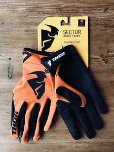 THOR SECTOR RACE MX QUAD BIKE GLOVES MENS ADULT SIZE XL 11 ORANGE - Picture 1 of 1