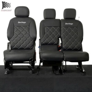 CITROEN BERLINGO FRONT SEAT COVERS LEATHERETTE WITH EMBROIDERY (2008-2018) 755 - Picture 1 of 24