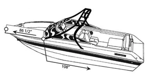 7.6oz BOAT COVER TAHOE Q6 SPORT W/SKI TOWER 2008 - Picture 1 of 11