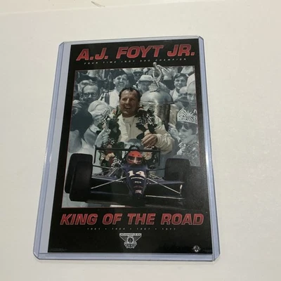 Vintage AJ FOYT JR. “King Of The Road” INDIANAPOLIS 500 Promo POSTER Card 4x6 - Image 1 of 4