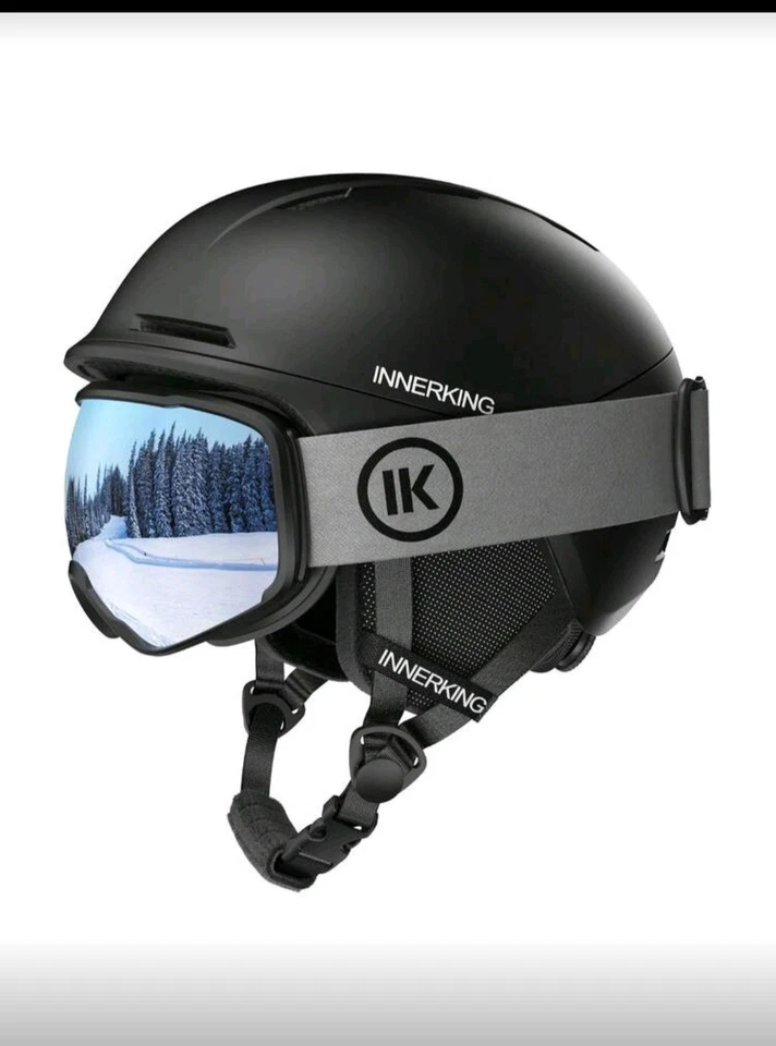 Juego de casco de snowboard con gafas para adultos, carcasa de PC resistente y amortiguador Foto 1 de 4
