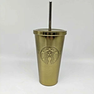 Starbucks RARE Gold Bronze Stainless Steel Coffee Tumbler 16 oz - Bild 1 von 4