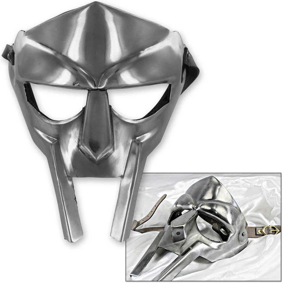 MFDoom 角斗士面具 Madvillain 18 克轻钢面部盔甲复制品 — 第 1/2 张图片