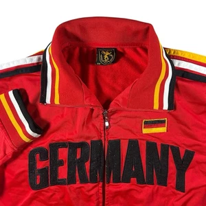 Chaqueta de Pista FUTBOL Alemania Para Hombre Mediana Deletreada Fútbol Cremallera Completa Roja *leer* - Imagen 1 de 12