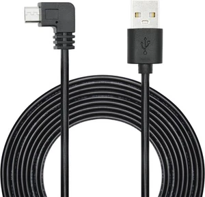 90 Degree Dash Cam Micro USB Power Cable 11FT, Right Angle Dashcam and Black - Afbeelding 1 van 7