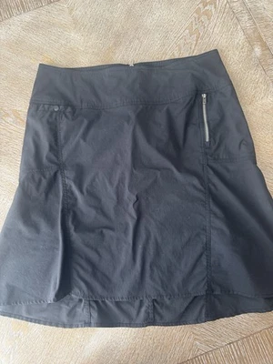 "Corto Royal Robbins negro talla 14 cremallera trasera cintura 36"" dobladillo alto/bajo longitud 23"" nailon" Foto 1 de 4