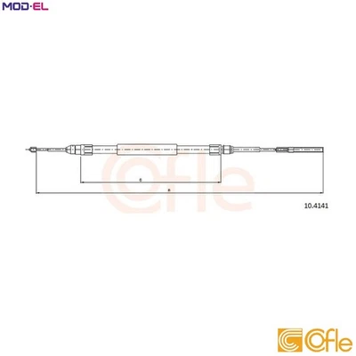CABLE PULL PARKING BRAKE 10.4141 FOR BMW M47D20 2.0L 4cyl 5 E39 M57D25 M51D25 - Image 1 of 4