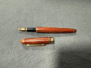 VINTAGE RED ROSEWOOD FOUNTAIN INK PEN IRIDIUM POINT GERMANY  - Picture 1 of 8