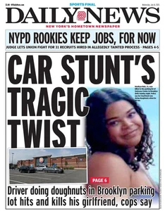 NEW YORK DAILY NEWS ZEITUNG AUTO STUNT'S TRAGIC TWIST SOMMER RE-PETE 16.07.25 - Bild 1 von 2