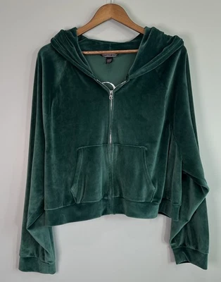 Victoria’s Secret Sudadera con Capucha de Terciopelo Manga Larga Verde Oscuro Cremallera Frontal para Mujer Talla 2XL Foto 1 de 4