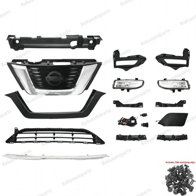 14PC For Rogue 2017-9 Grille/Grill Trim/Radiator Bracket/Fog Lamp/Bumper Molding - Image 1 of 4