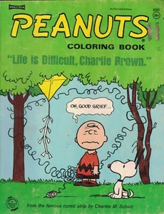 Peanuts Coloring Book Life is Difficult Charlie Brown Saalfield #4560 1968 - Picture 1 of 2
