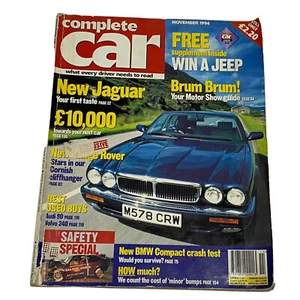 Vintage Complete Car Magazine NOV 1994,New Jaguar,Audi 80,Volvo 240,Nissan 200SX - Imagen 1 de 22