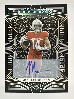 2023 Panini Obsidian Michael Wilson #103 RC Auto Arizona Cardinals  - Image 1 of 2