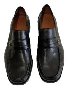 JOSS Herren Handmade In Italy Schwarz Leder Slipper Halbschuhe Schuhe Größe UK 9 EU 43 - Bild 1 von 23